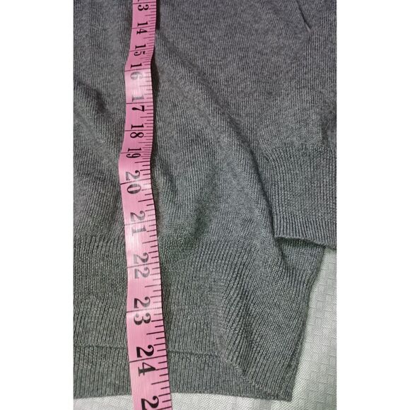 JOS A. BANK: Gray 100 % Italian Merino Wool 1/4" Zip Sweater, Men Size L - Picture 5 of 6